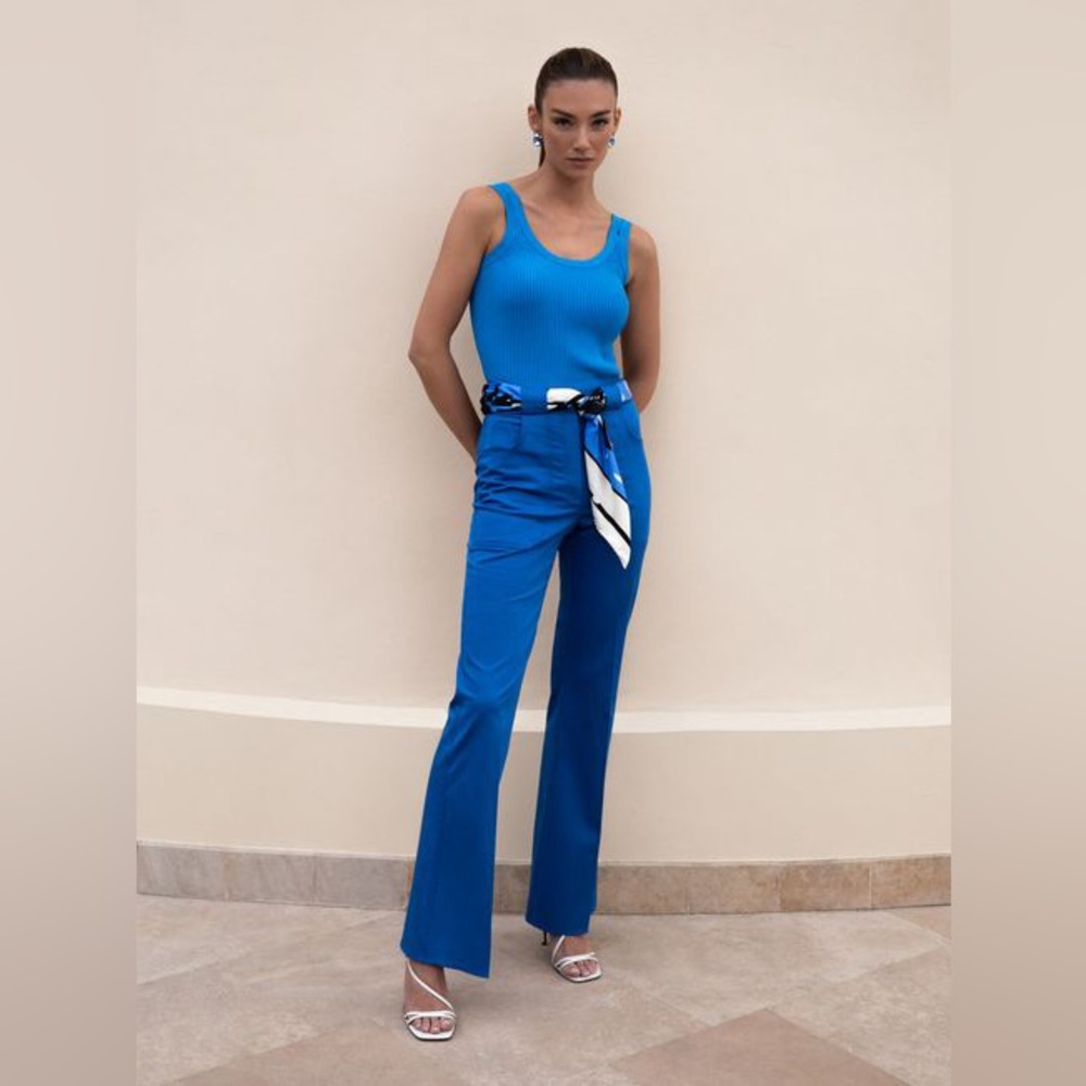 REISS - Loren Flared Trousers - Cobalt - Size 4 (runs small, fits like size 0/2)